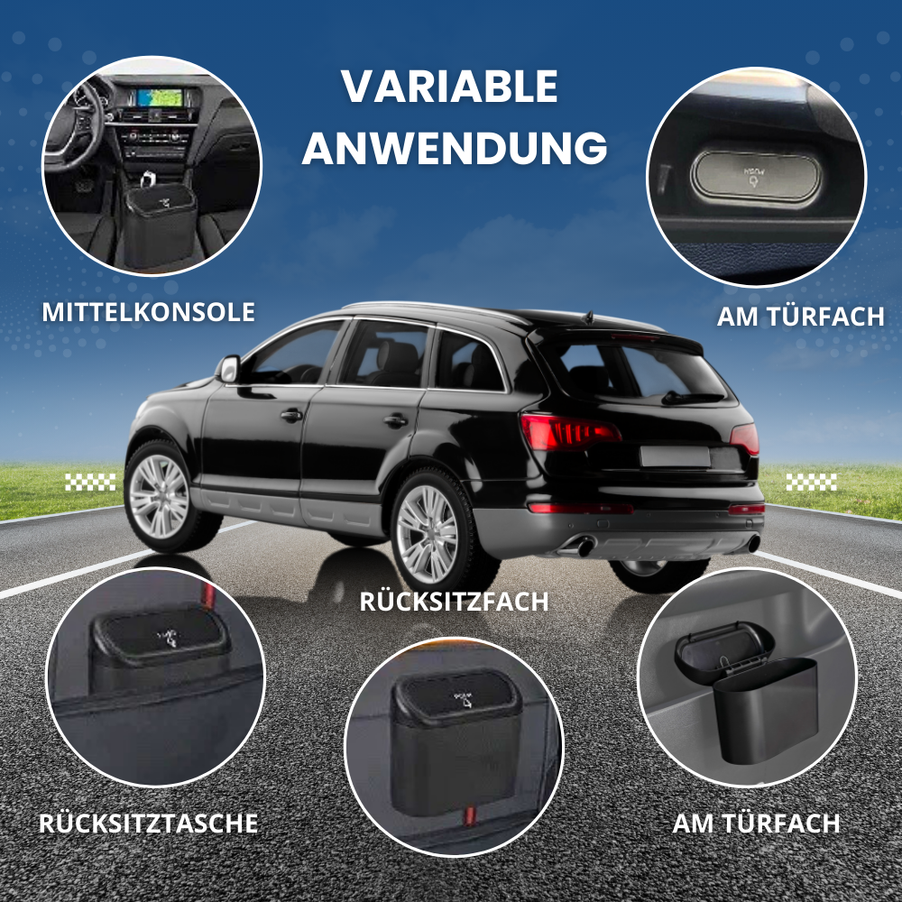 Auto-Mülleimer mit Push-Deckel – Smarte Sauberkeit für deinen Innenraum