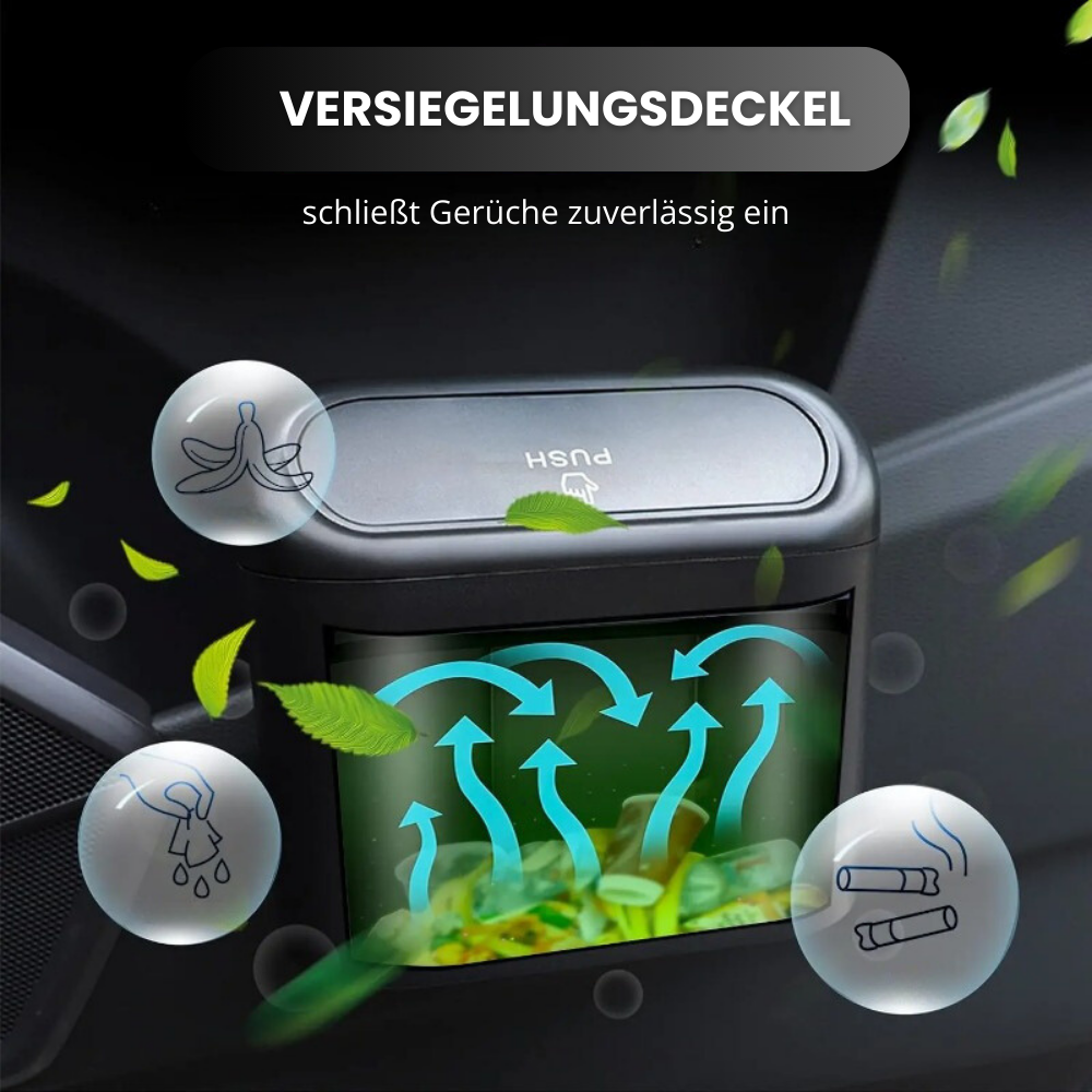 Auto-Mülleimer mit Push-Deckel – Smarte Sauberkeit für deinen Innenraum