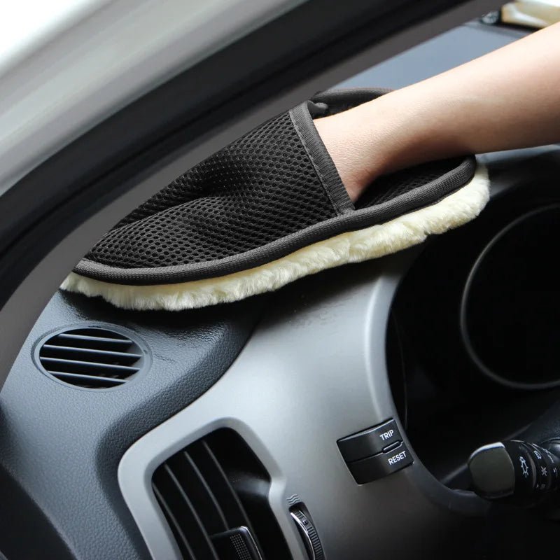 Luxuriöser 15x25cm Mikrofaser-Autowaschhandschuh-Ultra-Weich, Kratzfrei, wollartiger Handschuh für Sanfte Auto-Reinigung & Staubentfernung
