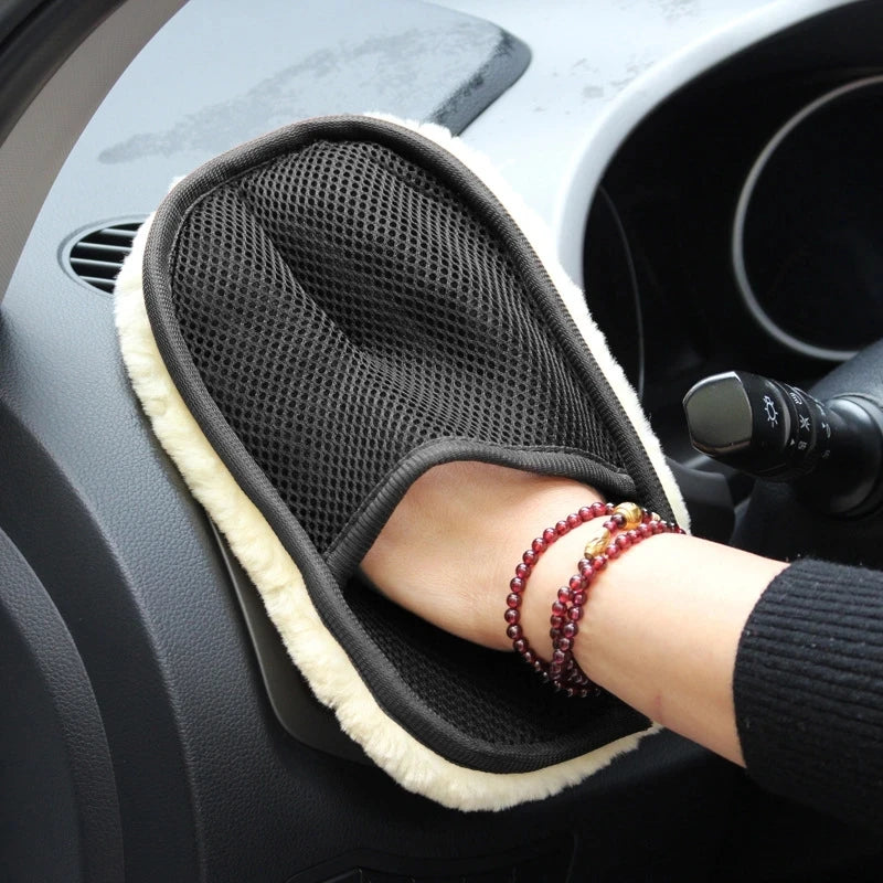 Luxuriöser 15x25cm Mikrofaser-Autowaschhandschuh-Ultra-Weich, Kratzfrei, wollartiger Handschuh für Sanfte Auto-Reinigung & Staubentfernung