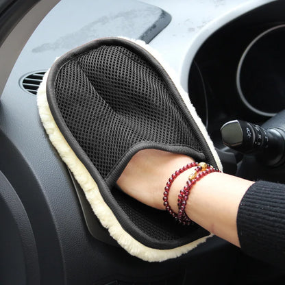 Luxuriöser 15x25cm Mikrofaser-Autowaschhandschuh-Ultra-Weich, Kratzfrei, wollartiger Handschuh für Sanfte Auto-Reinigung & Staubentfernung